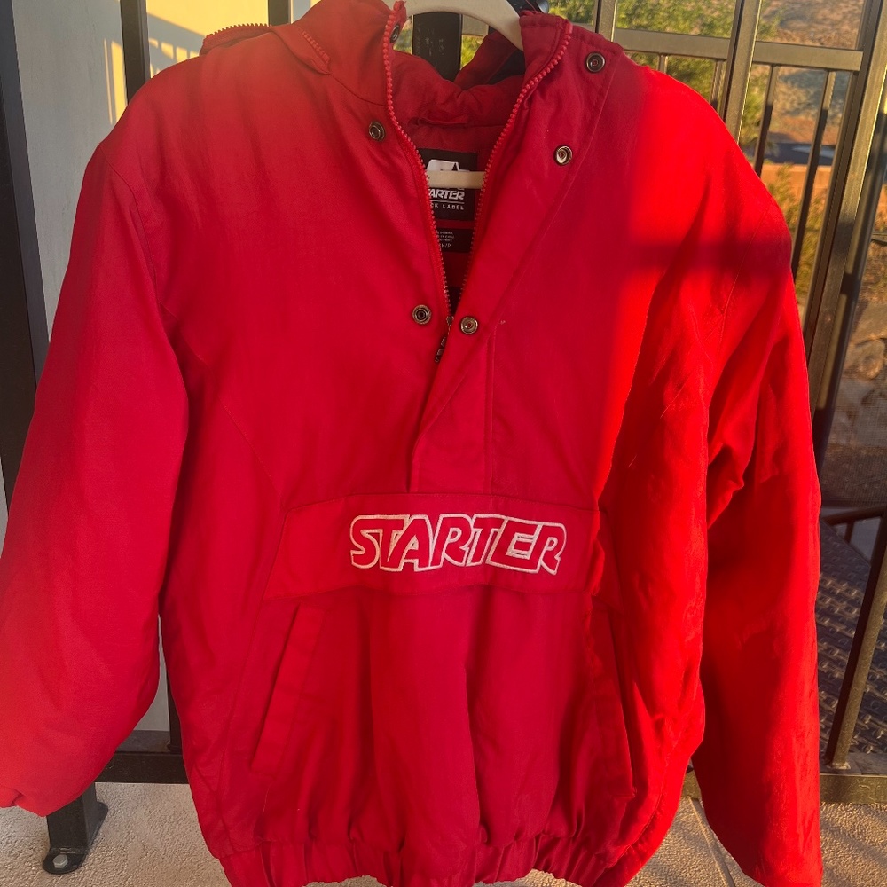 Red Starter Bomber Jacket- Size S - image 1